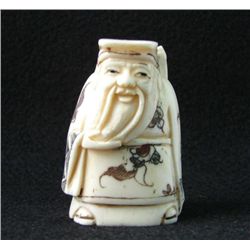 MWF1542T Handcarved Ox Bone Netsuke Figure