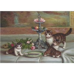 5 x 7 Oil on Board ~Kittens at Play~