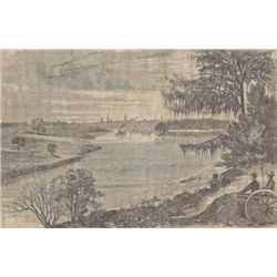 ORIGINAL Antique PRINT scene Shermans Campaign View o