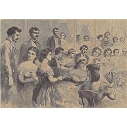 ORIGINAL Antique PRINT scene A Creole Night at the Fre