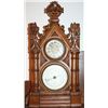 Image 1 : GOTHIC STYLE OAK WALL CLOCK & BAROMETER C.1920