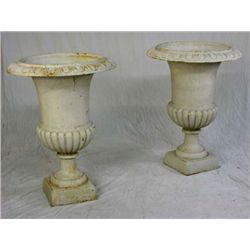 PAIR WHITE EGG & DART UNR 4 FEET TALL