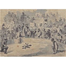 ORIGINAL Antique PRINT scene Sunday Amusements in New