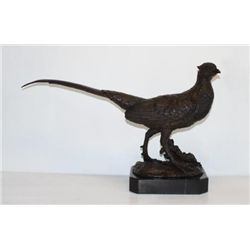 Splendid Bronze Sculpture Pheasant Bird