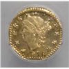 Image 2 : 1876 CALIFORNIA GOLD OCTAGONAL 25 CENT BG-780 NGC MS-62