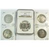 Image 1 : 1951 BTW  half $  NGC64  also a 93 Columbian VF-1921 Alabama  VF scratched