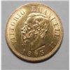 Image 1 : 1863 Italian Gold BN 10 Lire Gold Very Ch BU