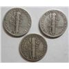Image 2 : 3 scarce S Mint Mercury dimes