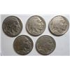 Image 1 : 5 pcs D mint Buffalo Nickels