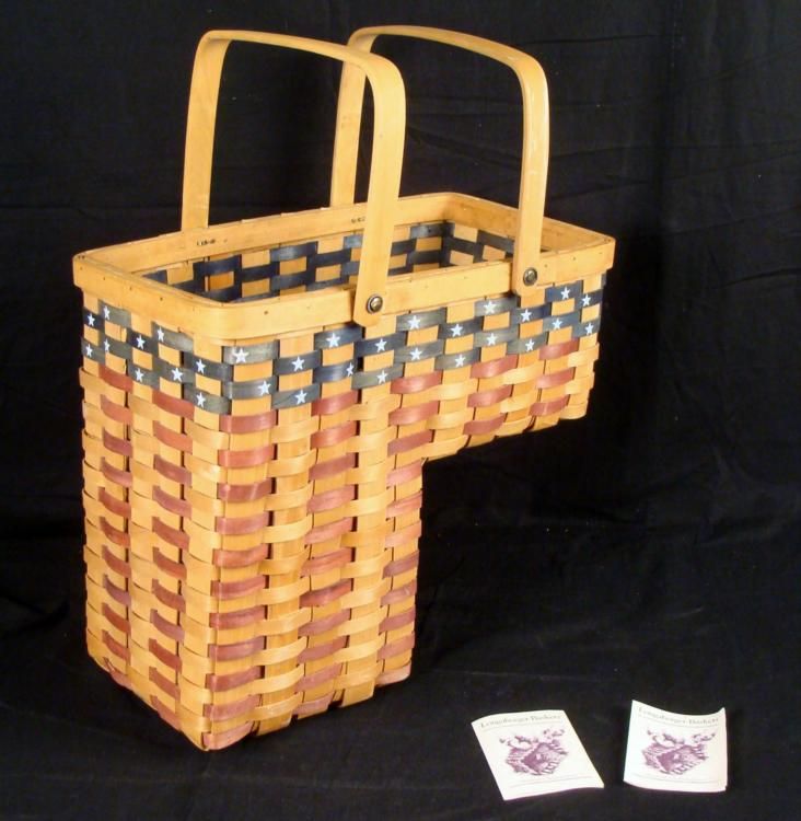 Longaberger Patriotic Red White Blue Step Stair Basket