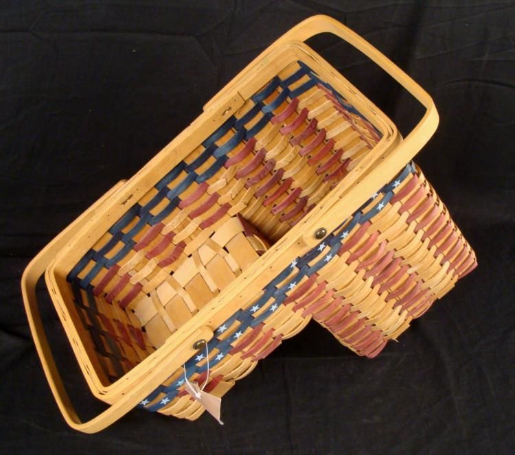 Longaberger Patriotic Red White Blue Step Stair Basket