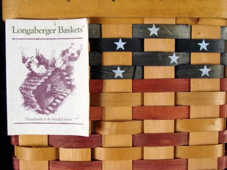 Longaberger Patriotic Red White Blue Step Stair Basket