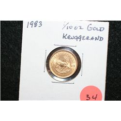 1983 South Africa Kruggerand 1/10 Oz. Fine Gold