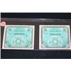 Image 1 : 1944 France Deux Francs Foreign Military Note, Lot of 2