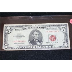 1963 United States Note $5, Red Seal, Star Note