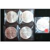 Image 1 : 2000, 2001, 2002, 2003 & 2004 Silver Eagle $1, Lot of 5