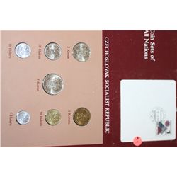 Czechoslovak Socialist Republic; Coin Set of All Nations W/Stamp Dated 1984