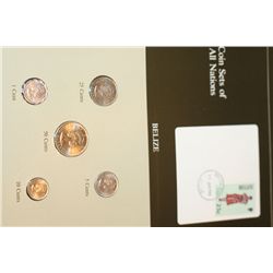 Belize; Coin Set of All Nations W/Stamp Dated 1986
