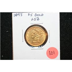 1893 Liberty $5 Gold Coin