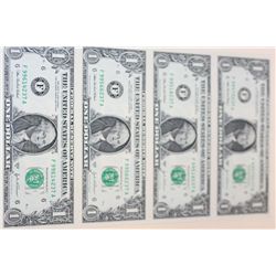 2003-A US Federal Reserve Note $1, Atlanta GA Reserve, Lot of 4, Uncut