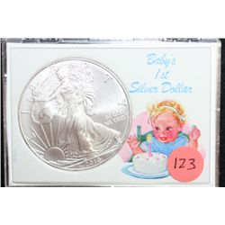 2010 Silver Eagle $1, "Baby's 1st Silver Dollar"