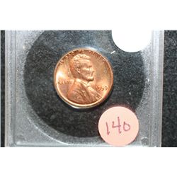 1959 Lincoln Penny, ACG Graded MS66 Red