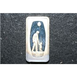 1971 Father's Day Silver Ingot, Solid Sterling Silver 1,000 Grain, The Franklin Mint