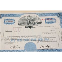 UOP Inc. Stock Certificate Dated 1976