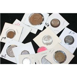 Grab Bag of US Coin, Foreign Coin, Wooden Nickel, Token, Etc., Various Dates & Conditions, Lot of 15