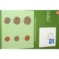 Dominion of New Zealand; Coin Sets of All Nations W/Stamp Dated 1984