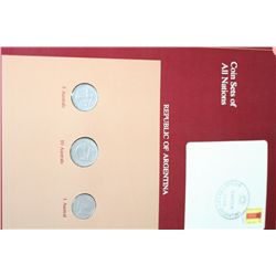 Republic of Argentina; Coin Sets of All Nations W/Stamp Dated 1990