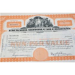 Packard Motor Co. Stock Certificate Dated 1954