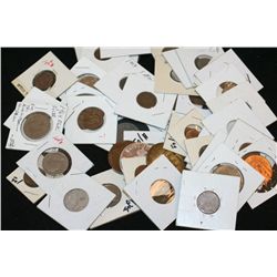 Grab Bag of US Coin, Foreign Coin, Token, Wooden Nickel, Etc., Various Dates & Conditions, Lot of 35