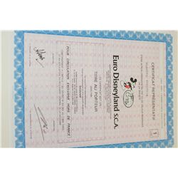 Euro Disneyland S.C.A. Stock Certificate