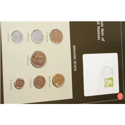 Spanish State; Coin Sets of All Nations W/Stamp Dated 1983