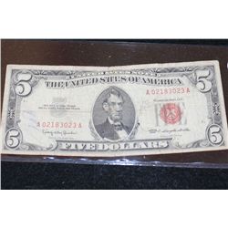 1963 United States Note $5, Red Seal