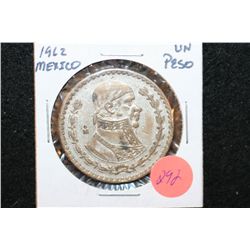 1962 Mexico Un Peso Foreign Coin