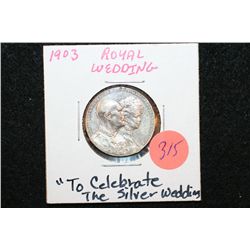 1903 French Commerative Foreign Coin "To Celebrate The Silver Wedding"