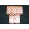 Image 2 : 2012 Copper Ingot, .999 Fine 1 Oz., Lot of 5