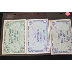 1948 German Half Deutsche Mark & German Eine Deutsche Mark (2), Lot of 3