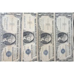 1957-B US Silver Certificate $1, Blue Seal, Lot of 4