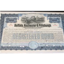 Buffalo, Rochester & Pittsburgh Railway Co. Stock Certificate Dated 1936