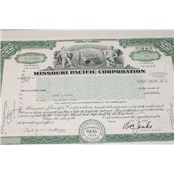 Missouri Pacific Corp. Stock Certificate Dated 1982