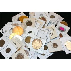 Grab Bag of US Coin, Foreign Coin, Wooden Nickel, Token, Etc., Various Dates, Conditions & Denominat