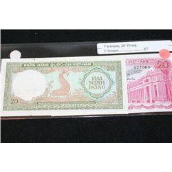 Vietnam 20 Dong Foreign Bank Note, Lot of 2