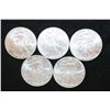Image 1 : 2002 Silver Eagle $1, Lot of 5