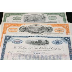 The Baltimore and Ohio Railroad Co. Stock Certificate Dated 1954, The Pennsylvania Railroad Co. Stoc