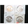 Image 1 : 1962-D, 1962-D (UNC), 1963 (UNC) & 1963-D (UNC) Ben Franklin Half Dollar, Lot of 4