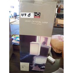 New in Box Lead Crystal Lamp Chrome Finish