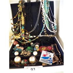 Misc. Lot of Costume Jewelry in Jewelry Box